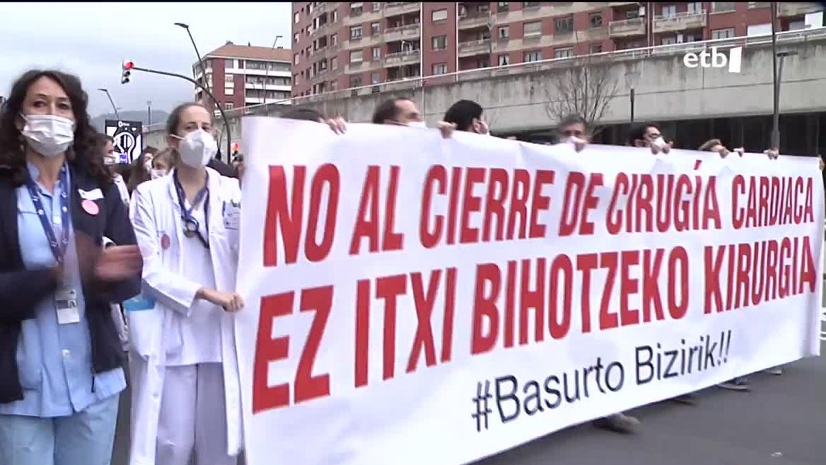 Itxieraren aurkako protesta. Artxiboko irudia: EITB Media