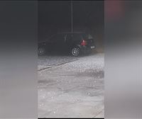 El temporal DANA deja una fuerte granizada en Noain 