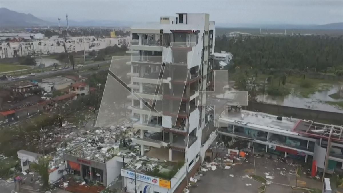 Daños en Acapulco. Imagen obtenida de un vídeo de Agencias.